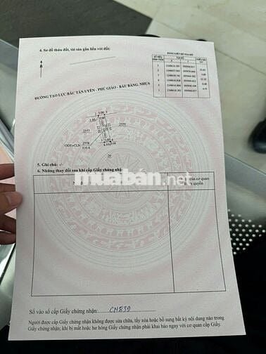 Đất chính chủ 100m2 thổ cư Huyện Bàu Bàng Bình Dương