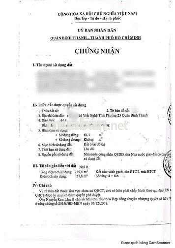 Cần bán nhà Hẻm Oto Xô Viết Nghệ Tĩnh, Bình Thạnh. Giá 4Tỷ660 còn TL