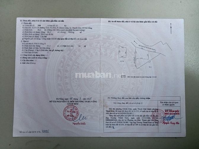 Bán nhà kiệt thái thi bôi Thanh Khê 