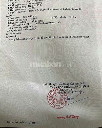 Chính chủ bán nhà trung tâm đường 3/2, P.2, Q.11