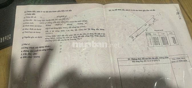 NỢ XẤU, Thanh lý nhanh lô đất 2 mặt tiền 195m2 Chỉ 1ty069. Ngay TL44A,