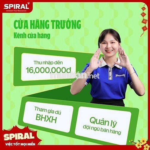 An Giang -Vinamilk tuyển cửa hàng trưởng CH