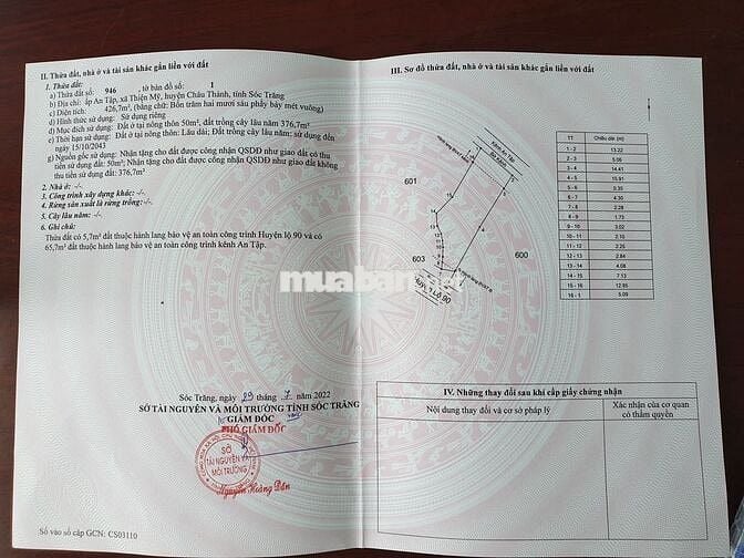 Bán đất thổ cư chính chủ đường huyện lộ nhựa