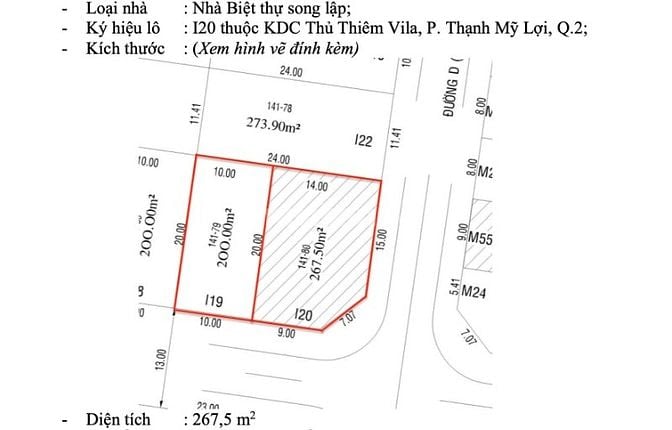 BÁN ĐẤT THỦ THIÊM VILLA – DT 10x20M - GIÁ 33.6 TỶ