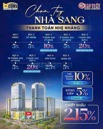 Suất nội bộ, căn nội khu shophouse vip TOP 1 Bcons Center City giá gốc