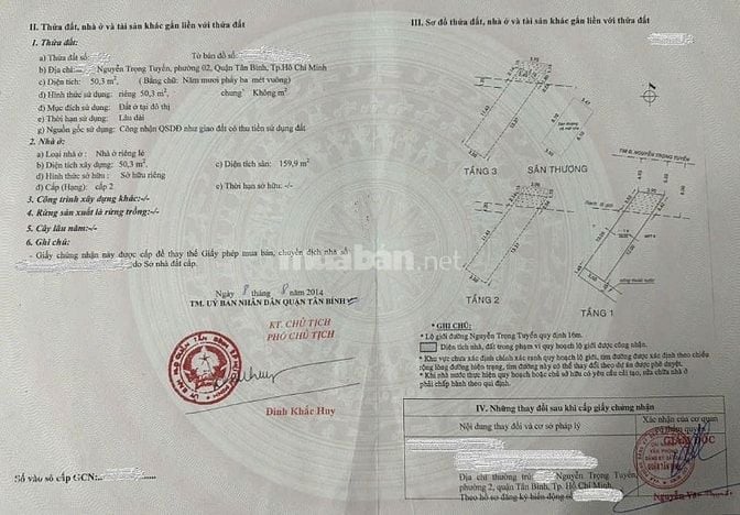 CHÍNH CHỦ BÁN GẤP NHÀ MẶT TIỀN NGUYỄN TRỌNG TUYỂN TÂN BÌNH