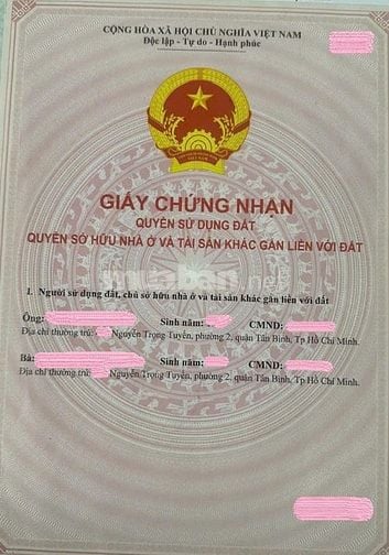 CHÍNH CHỦ BÁN GẤP NHÀ MẶT TIỀN NGUYỄN TRỌNG TUYỂN TÂN BÌNH