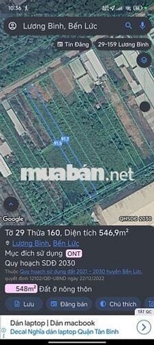 Bán 2634m2 đất xã Lương Bình -1828m2 thổ cư , làm nhà trọ, kho xưởng.