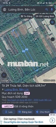 Bán 2634m2 đất xã Lương Bình -1828m2 thổ cư , làm nhà trọ, kho xưởng.