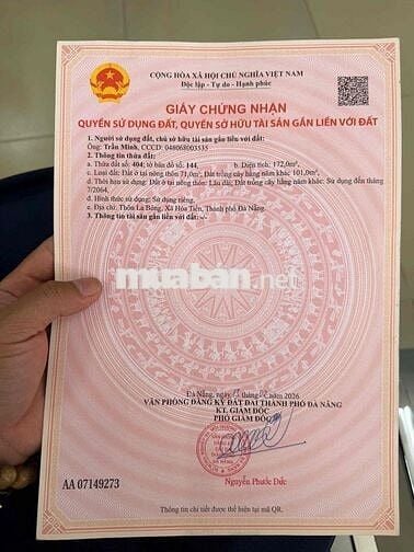 CHÍNH CHỦ — ĐẤT HOÀ TIẾN — ĐƯỜNG LIÊN TỔ 123 — GIÁ CHỈ 1,95 TỶ