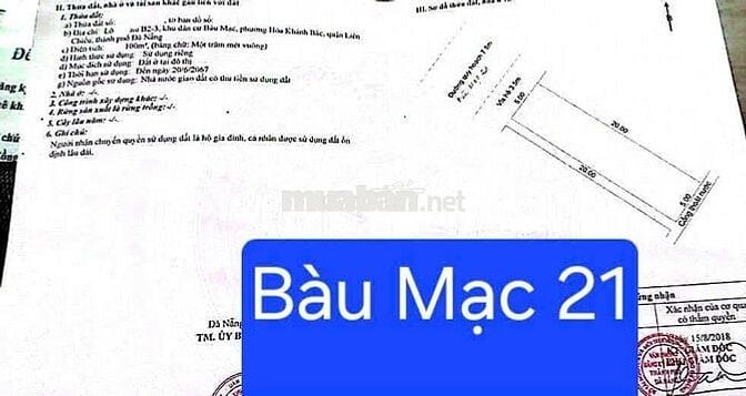 🔴💥Bán đất Bàu Mạc 21 - kẹp lối thoát hiểm 1m bên hông