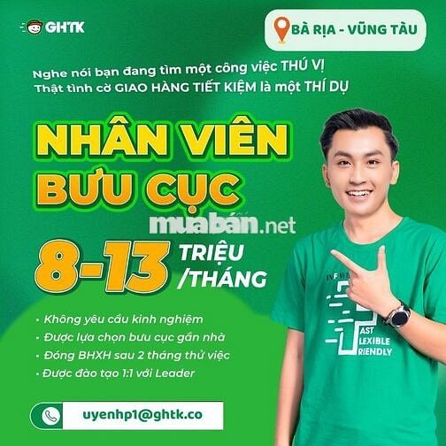 [AN MINH] GHTK TUYỂN NHÂN VIÊN BƯU CỤC