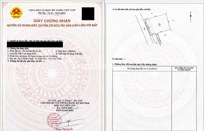 CHÍNH CHỦ BÁN ĐẤT THỔ CƯ – XÃ BÌNH ĐỨC, TỈNH TÂY NINH