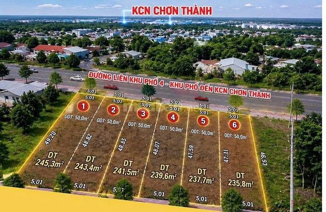CHỦ NGỘP CẦN RA ĐI 6 LÔ ĐẤT LIỀN KỀ, TẠI CHƠN THÀNH-ĐỒNG NAI