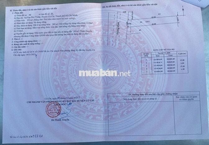 Chính Chủ Cần Bán Nhanh Lô Đất 760TR Tại Xã Tân Phú Trung 