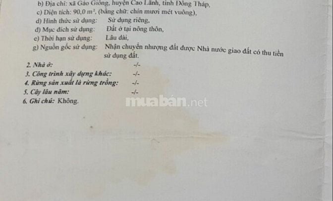 Bán đất 5x18m KDC Gáo Giồng mặt đường ngay UBND. Đất thổ cư 100%