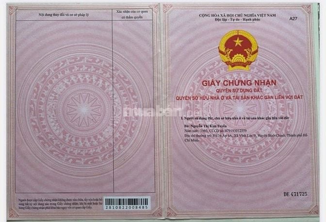 Đất Chính Chủ sổ Hồng Riêng Chỉ 650tr-Sau lưng chợ Cần Đước