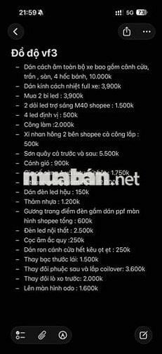 VinFast VF3 2024 1900 km Xám Điện fun 50 tr đồ