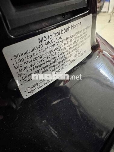Honda Airblade 4Val 125cc 2025 Đen 900 km Như Mới