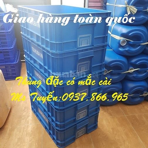 Bán buôn thùng nhựa đặc, khay nhựa cao 19 có nắp đậy, thùng bít( khay 