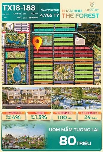 CHỈ 1,38 TỶ NHẬN NHÀ NGAY TẠI VINHOMES GREEN CITY – LK 4 TẦNG KHA