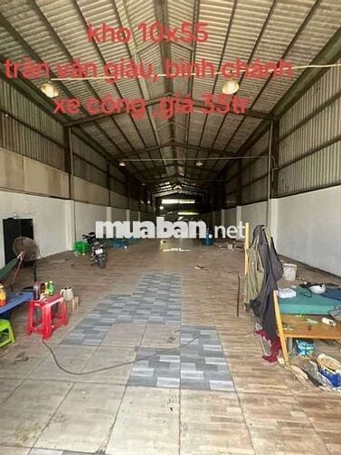 cho thuê kho 10x55 , trần văn giàu