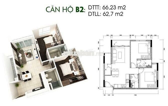 Căn hộ 63m2 (Sài Gòn KyView), 2PN, đối diện Bến xe Quận 8, P.6