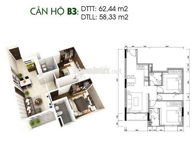 Căn hộ 63m2 (Sài Gòn KyView), 2PN, đối diện Bến xe Quận 8, P.6