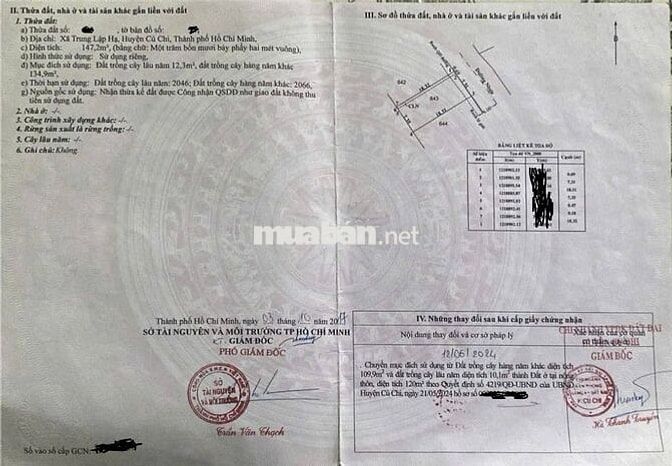 Bán đất tại Tỉnh Lộ 7, xã Thái Mỹ, giá 1,05 tỷ, 147 m²,SHR