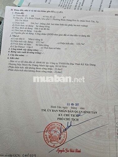 HH 2% KSạn MT Bình Thành DT: 5,9x34m - 14 Phòng - Chỉ 12 Tỷ TL