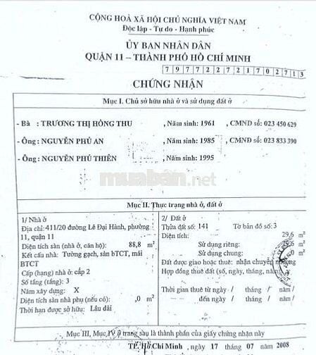 hẻm 6m 411/20 Lê Đại Hành phường 11 Quận 11. 4 tầng Giá 7.6 tỷ