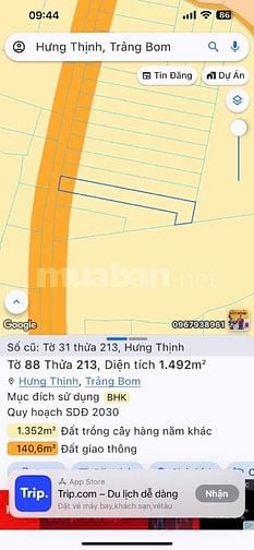 Bán lô đất đẹp ở Hưng Thịnh, Đồng Nai gần 1500m2 chỉ hơn 2 tỷ đồng