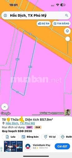 BÁN LÔ ĐẤT MẶT TIỀN ĐƯỜNG MỸ XUÂN NGÃI GIAO TP PHÚ MỸ  VŨNG TÀU 