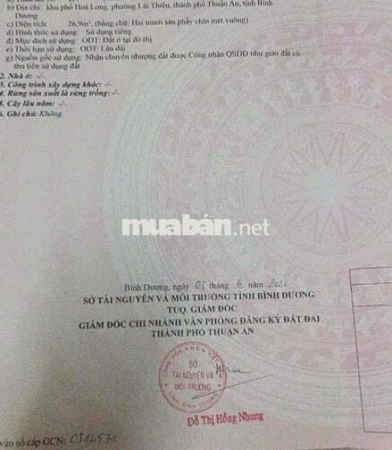 Bán nhà Lái thiêu cấp 4 có gác 2pn giá 1ty360tr