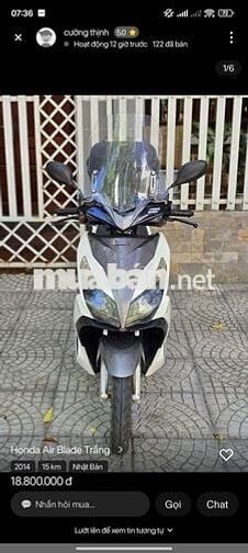 Honda Air Blade 2014 Trắng 15 km
