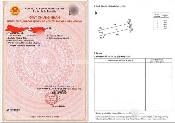 Đất SHR trung tâm P.Tân Triều, 84m2, Đường nhựa 8m giá tốt chỉ 1.4tỷ