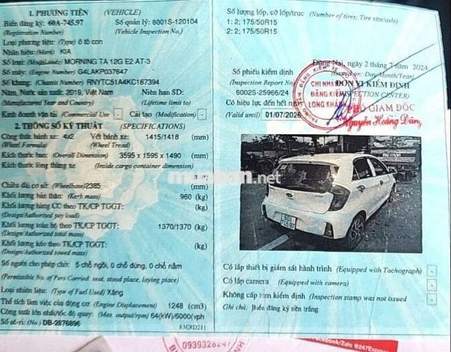 KIA MORNING DELUXE 2019 TỰ ĐỘNG KHÔNG LỖI.