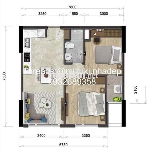 Căn hộ Nhật Bản 56m2 2PN hướng Đông view Q1 & pet-friendly - chính chủ