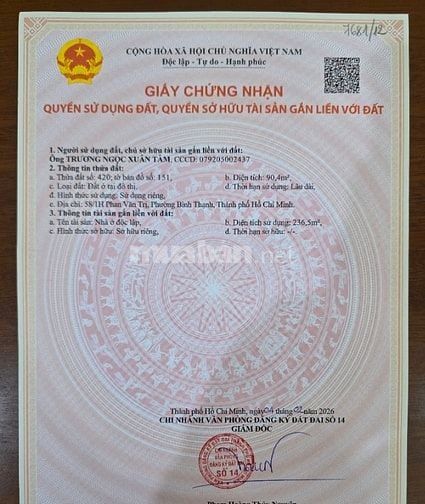 Bán nhà xây mới HXH thẳng 1 trục 58/1H Phan Văn Trị, P12, Bình Thạnh