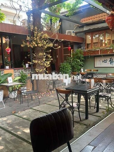 sang nhà hàng chay đã setup decor đầy đủ