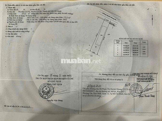HÀNG ĐẸP TT CỦ CHI – 277M² NỞ HẬU 8,6M – NGUYỄN PHONG SẮC – SHR