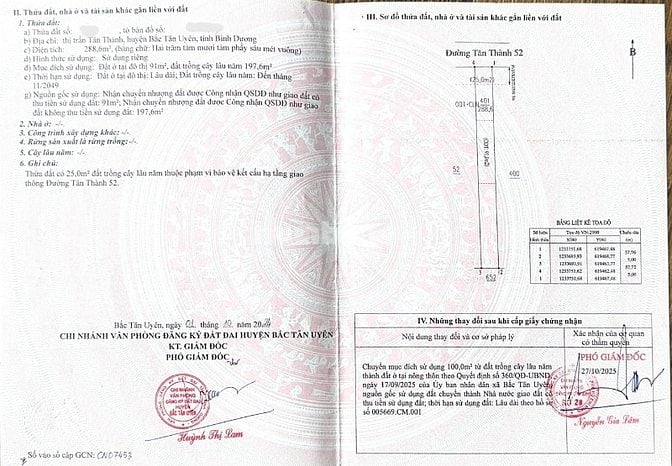 LÔ ĐẤT 278m² FULL THỔ CƯ TÂN THÀNH 52 HIẾM - CHÍNH CHỦ CẦN BÁN NHANH