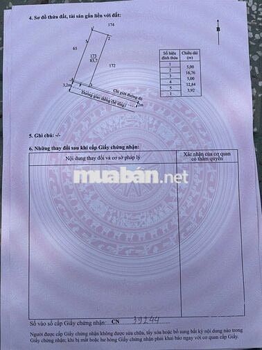83M2 ĐẤT THỔ CƯ XDTD - GIÁ 1TY450 -HẺM XE HƠI TỚI ĐẤT -ẤP 2 LONG HẬU
