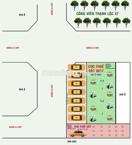 Cho thuê đât làm mặt bằng kinh doanh Thạnh Lộc 37 ngay công viên