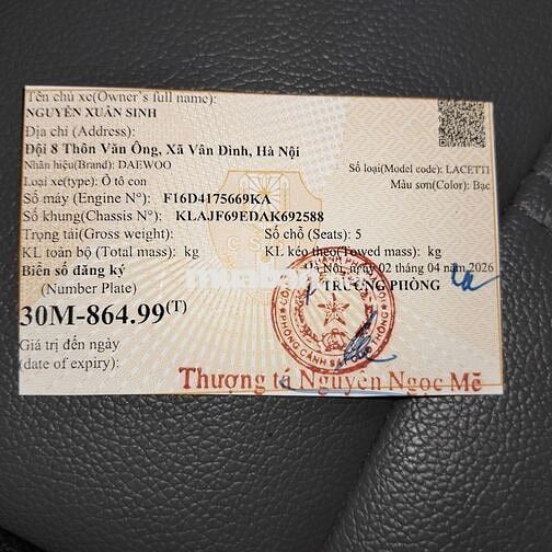 Daewoo Lacetti 2010 Số sàn Bạc 136630 km