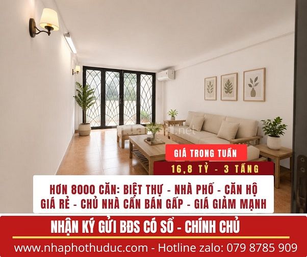 BÁN GẤP BIỆT THỰ BÊN SÔNG HIỆP BÌNH CHÁNH THỦ ĐỨC - GIÁ TỐT 16,8T|