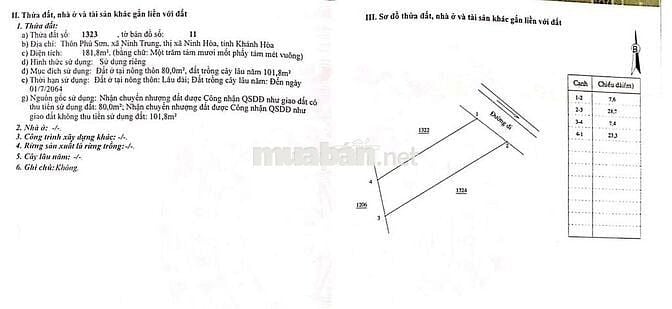 🔥 BÁN ĐẤT CHÍNH CHỦ – 02 LÔ THỔ CƯ ĐẸP | NINH HÒA, KHÁNH HÒA