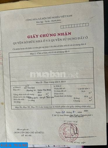 BÁN NHÀ MẶT TIỀN KINH DOANH : 207 TÂN QUÝ - P. TÂN QUÝ - Q. TÂN PHÚ