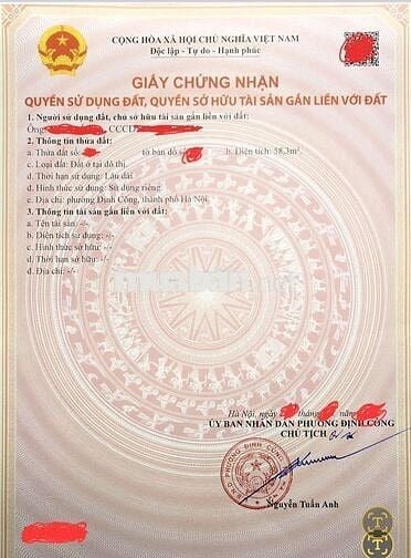 Bán đất thổ cư ngõ 192 đường Kim Giang, Hà Nội