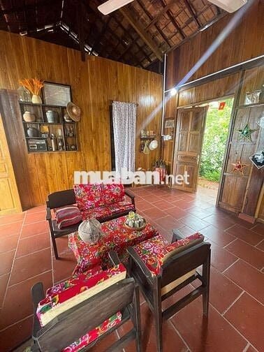 NHÀ GỖ BÊN SÔNG SÁT PHÀ BÌNH NINH – 400m² THỔ CƯ, SẴN KÈ KIÊN CỐ